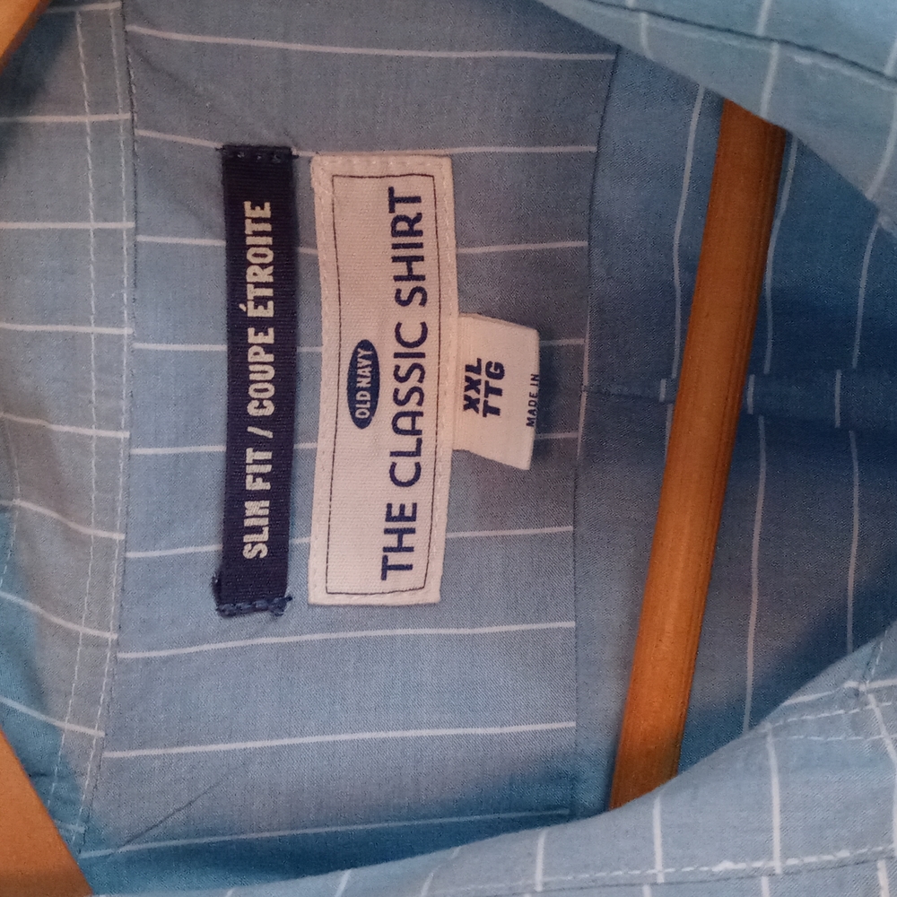 Mens Slim Fit XXL Pinstripe Button-Down Shirt